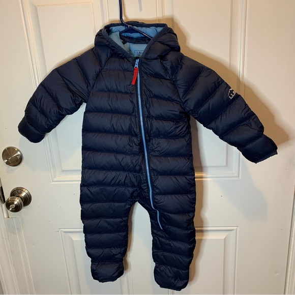 L.L. Bean Kids Infants' Ultralight 650 Down Bunting Puffer Jacket Navy $120.00 - Picture 4 of 15